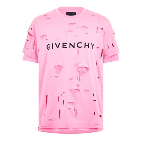 givenchy pink shirt|Givenchy distressed t shirt.